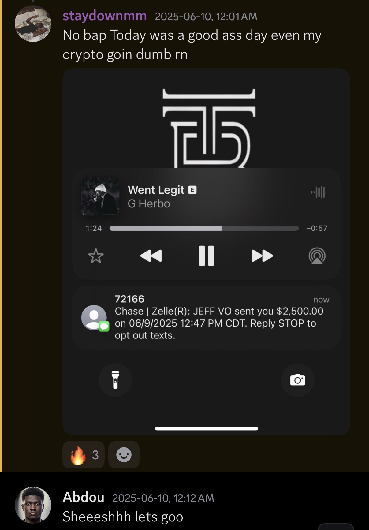 Student receiving another $2,500 client payment